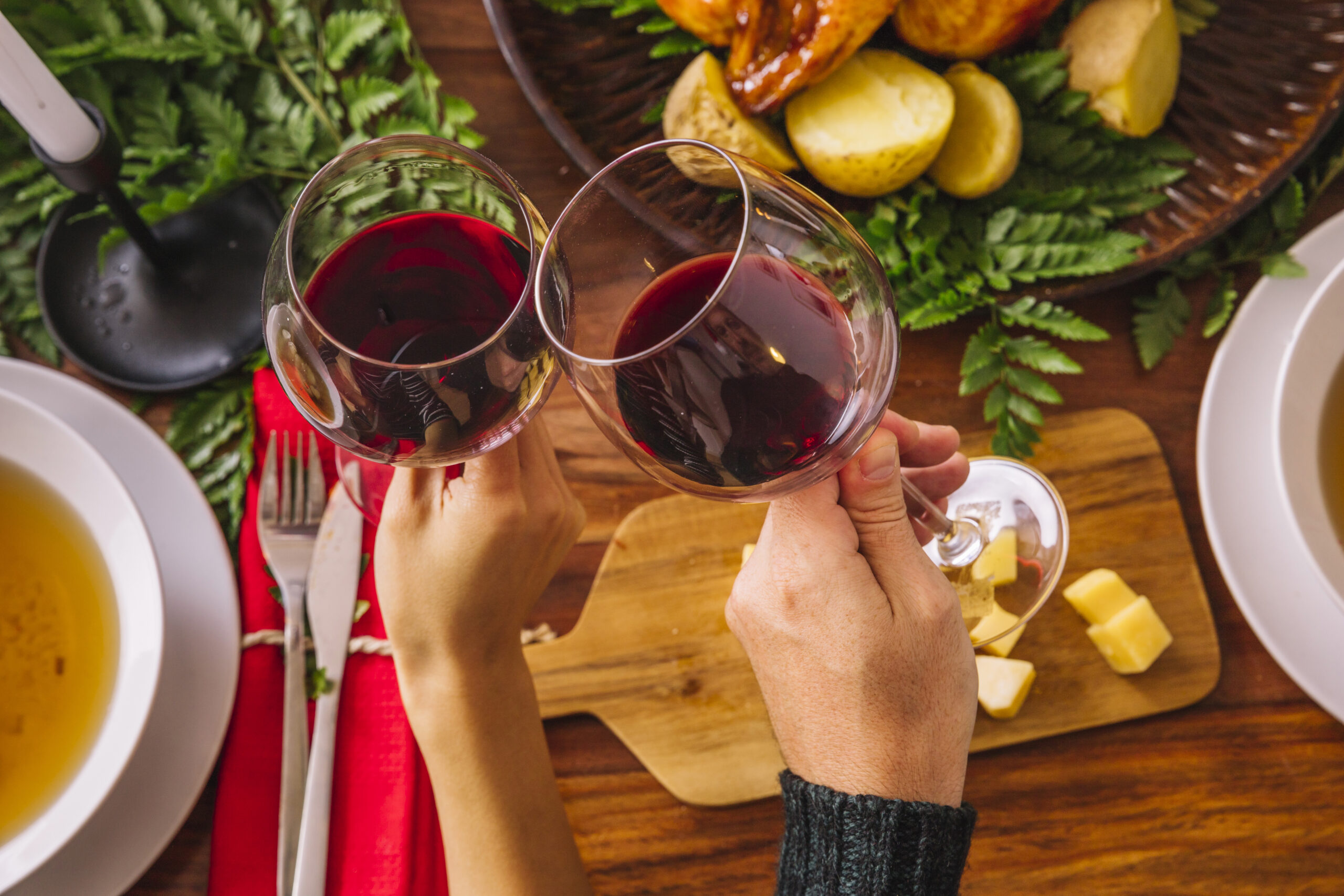 A couple enjoying their wine