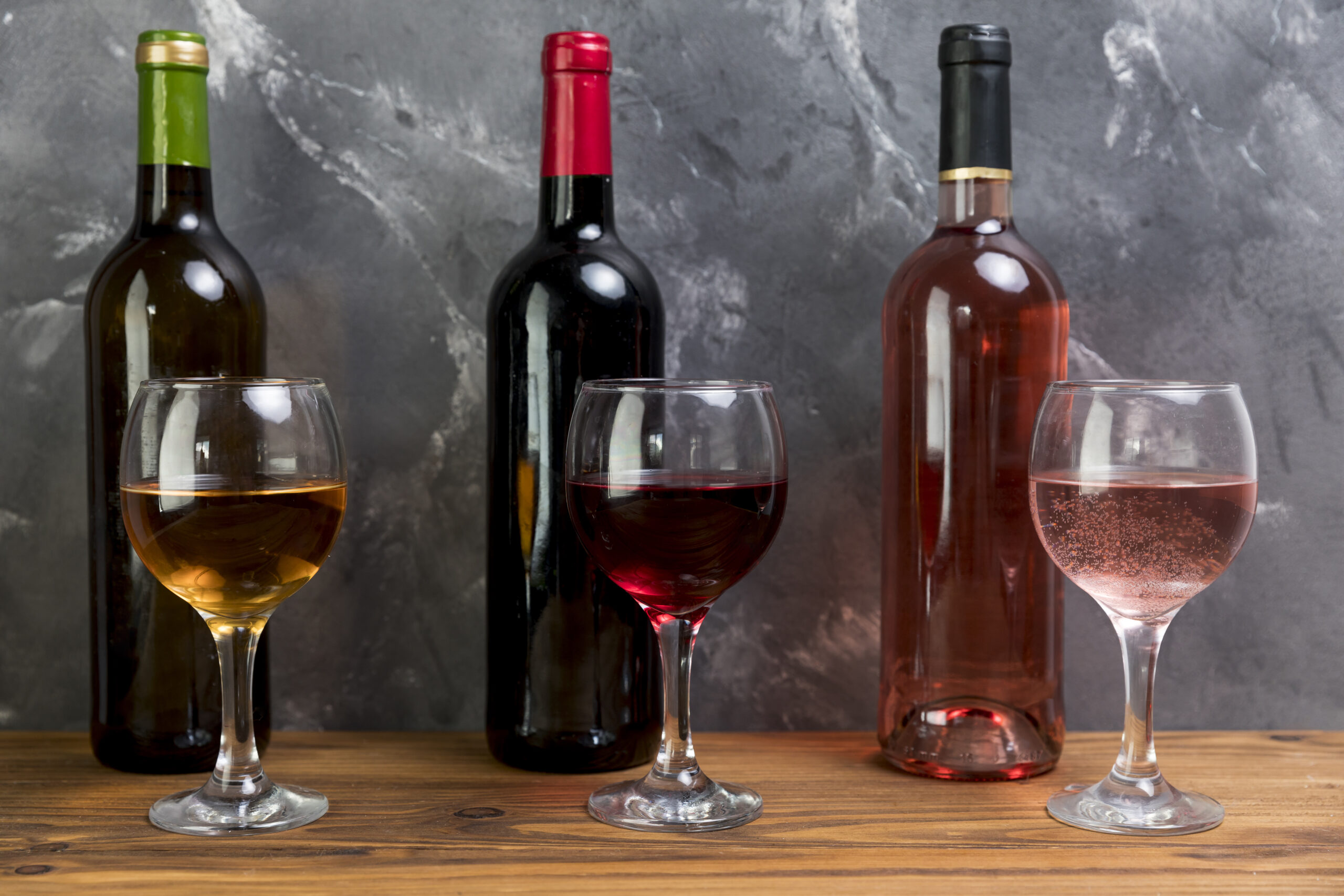 Varieties of wine for tasting