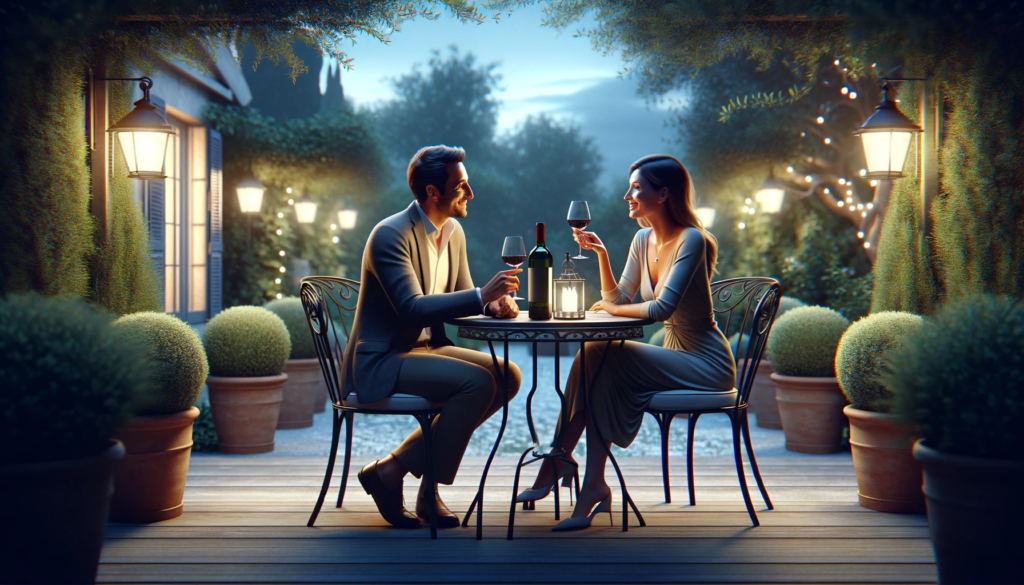 Couple applying etiquette for wine tasting